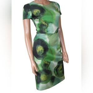 Burberry Prorsum green floral sheath dress size 38